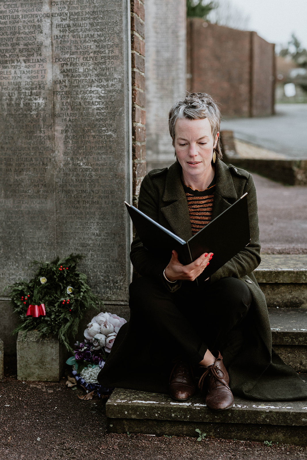 Julie Hall Hall funeral celebrant at Downs crematorium in Brighton, East Sussex