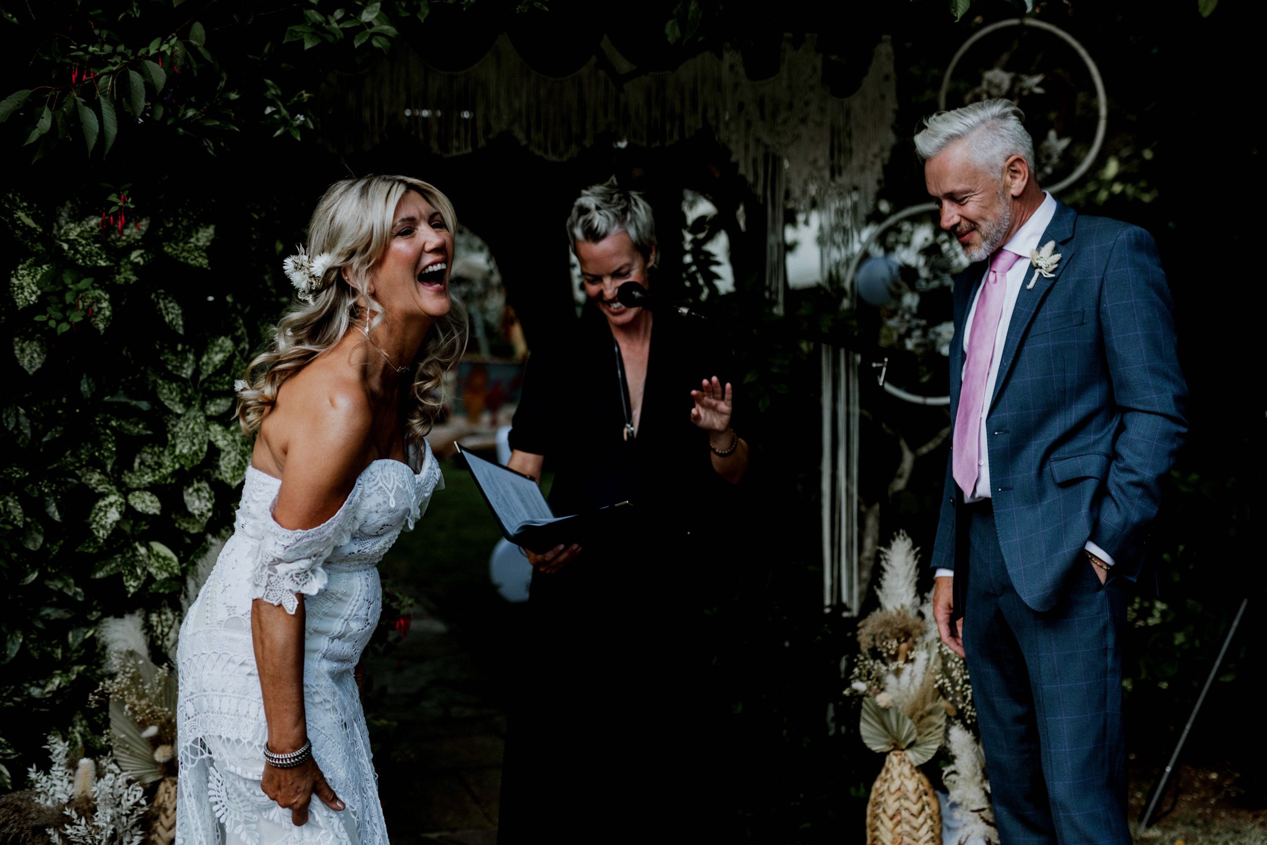 Julie Hall Hall wedding celebrant pictured with the newly married Bride and Groom in Brighton