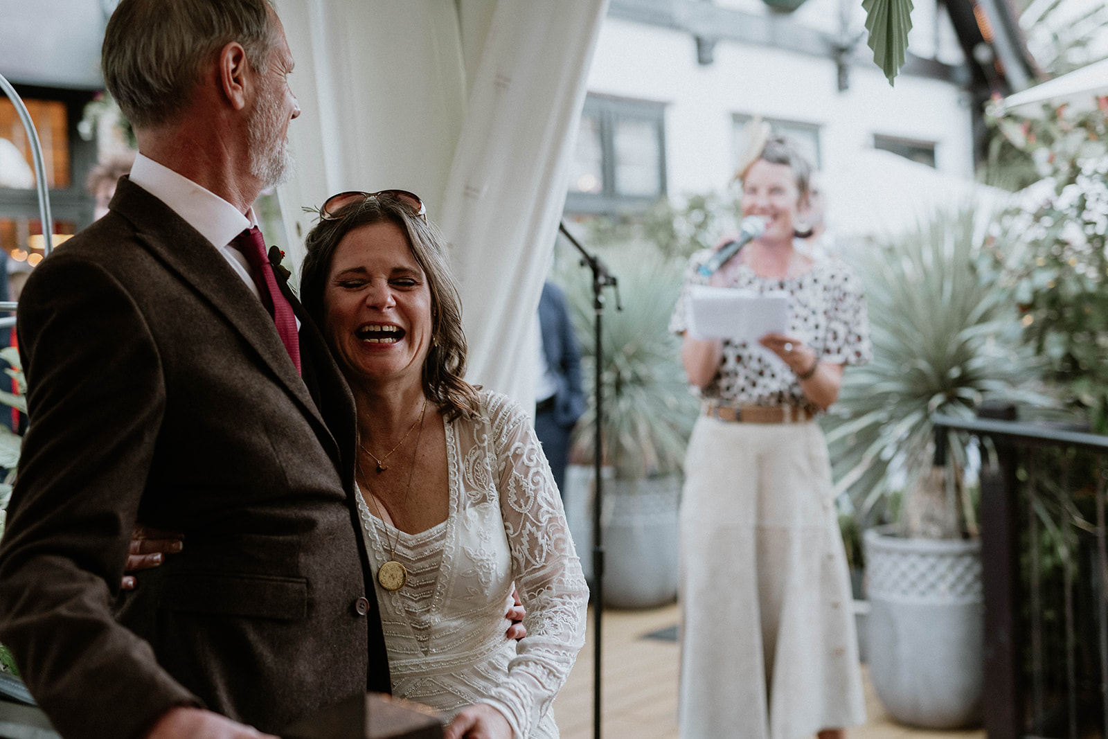 Julie Hall Hall wedding celebrant pictured with the newly married Bride and Groom in Worthing